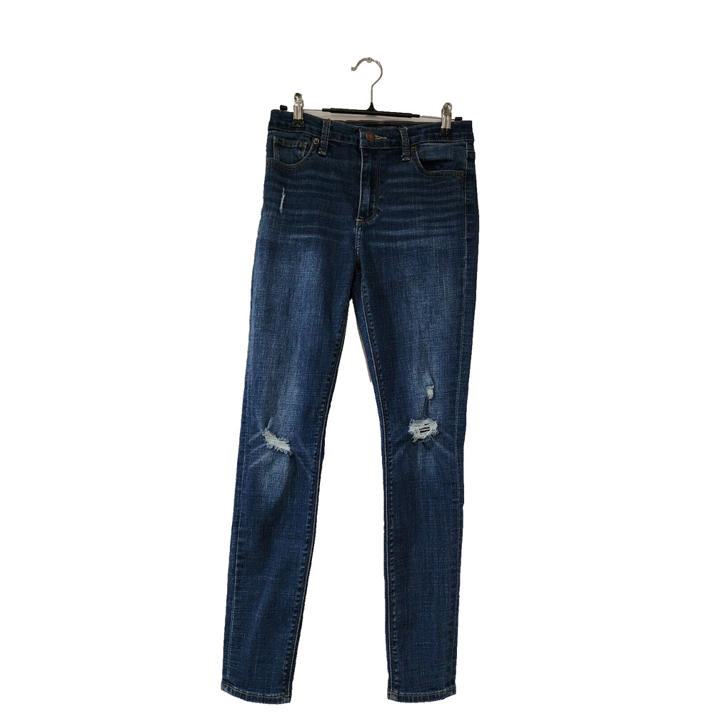 Lucky Brand Women Size 4/27 Blue Distressed Dark Wash Bridgette Skinny Leg Jeans